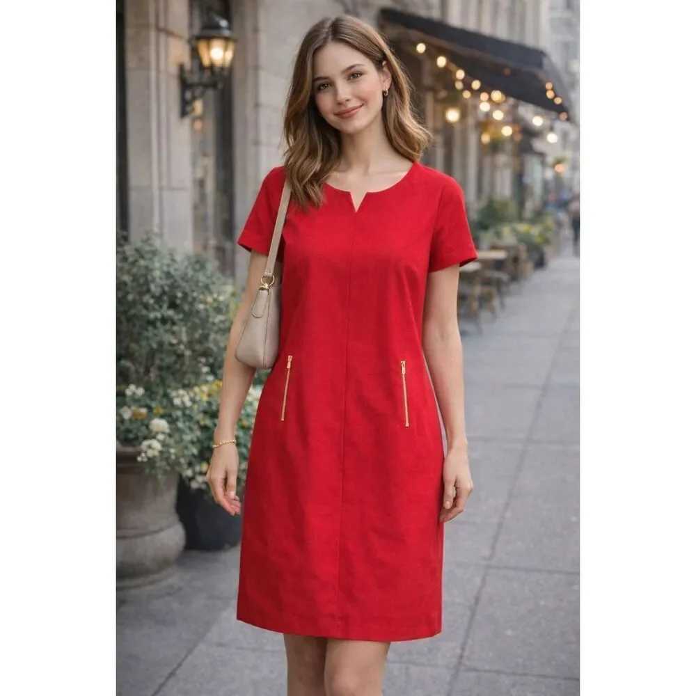 Tahari Arthur S. Levine Dress With Gold Zipper Pocket Size 6